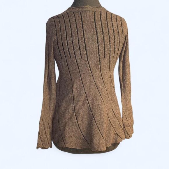 Anthropology Asymmetrical Brown Fairy Boho Cotton Top Cardigan Sleeve Size Small - Picture 2 of 5